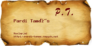 Pardi Tamás névjegykártya