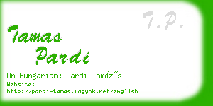 tamas pardi business card